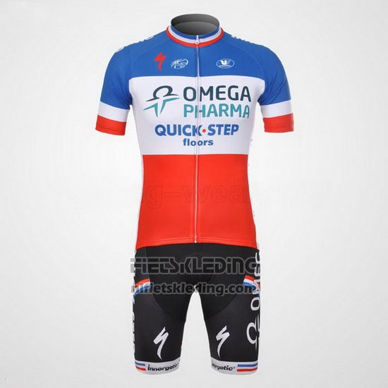 2012 Fietskleding Omega Pharma Quick Step Kampioen Frankrijk Korte Mouwen en Koersbroek